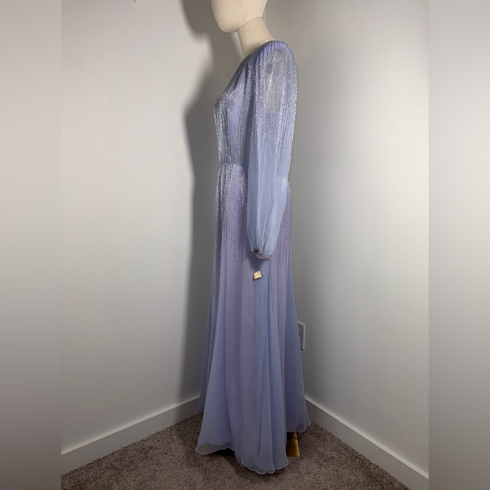 RARE VINTAGE 1960s VICTORIA ROYAL LTD.  silk organza beaded evening GOWN - Picture 2 of 16